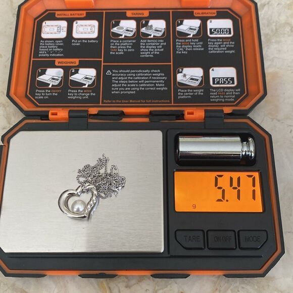 Tasaki Japanese Akoya Pearl 6.8mm 925 Sterling Silver Open Heart Necklace - Picture 12 of 12